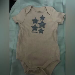 Calvin Klein Pale Pink Star Logo Baby One-Piece